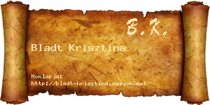 Bladt Krisztina névjegykártya